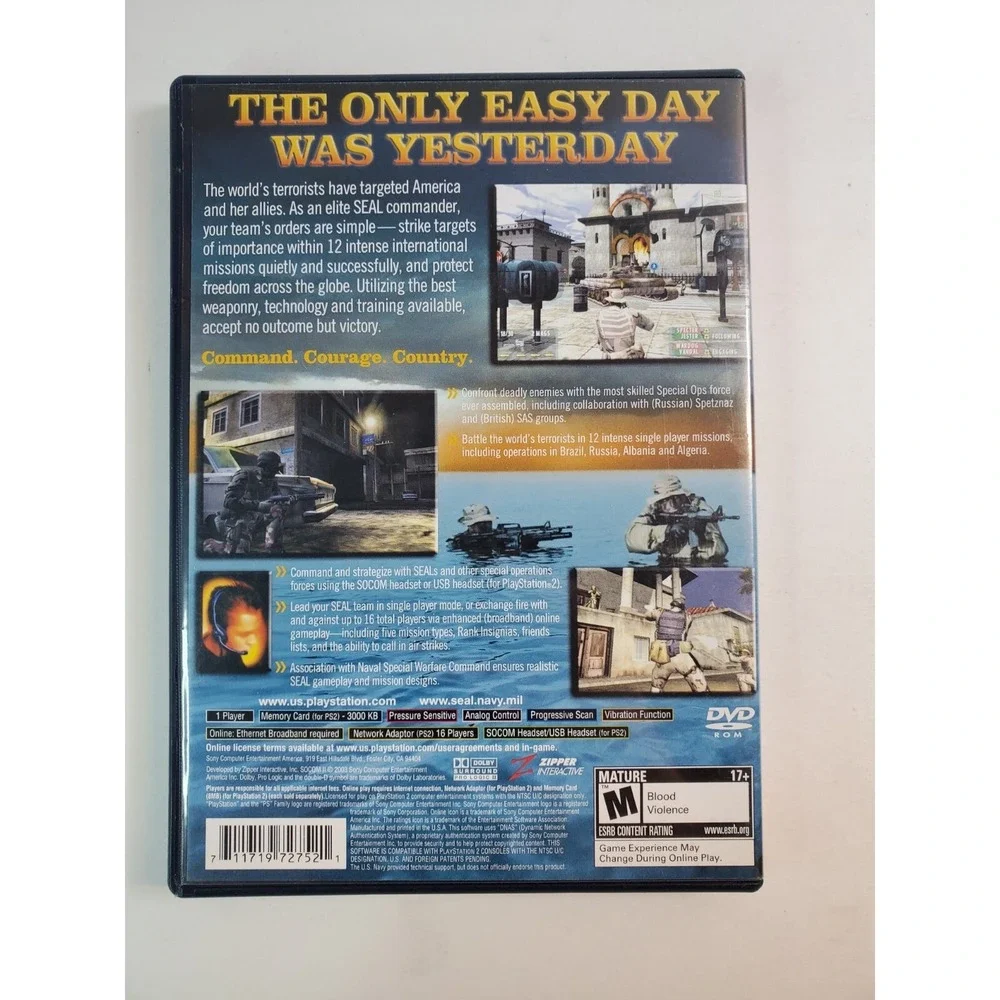 SOCOM II: U.S. Navy SEALs (Sony PlayStation 2, 2003) PS2 CIB Manual Tested Works